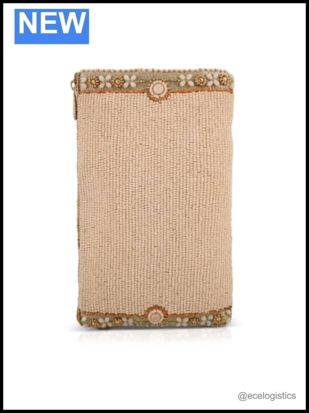 Beaded Crossbody Phone Bag with Removable Chain Strap, Floral
